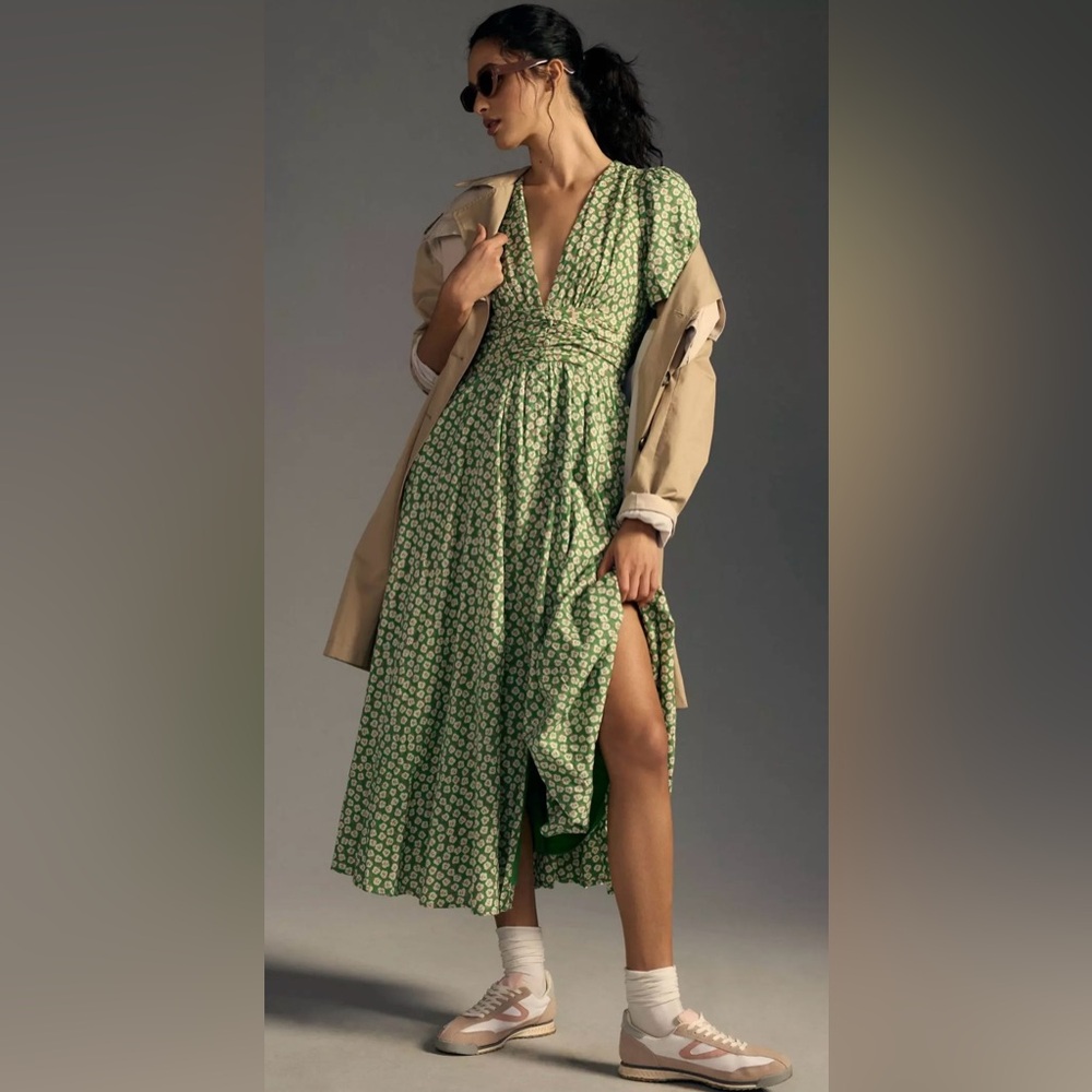 The Catalina Button-Front Dress size 8 M Anthropologie - Picture 2 of 13
